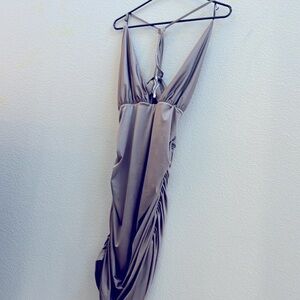 Brand new tan Satin Dress